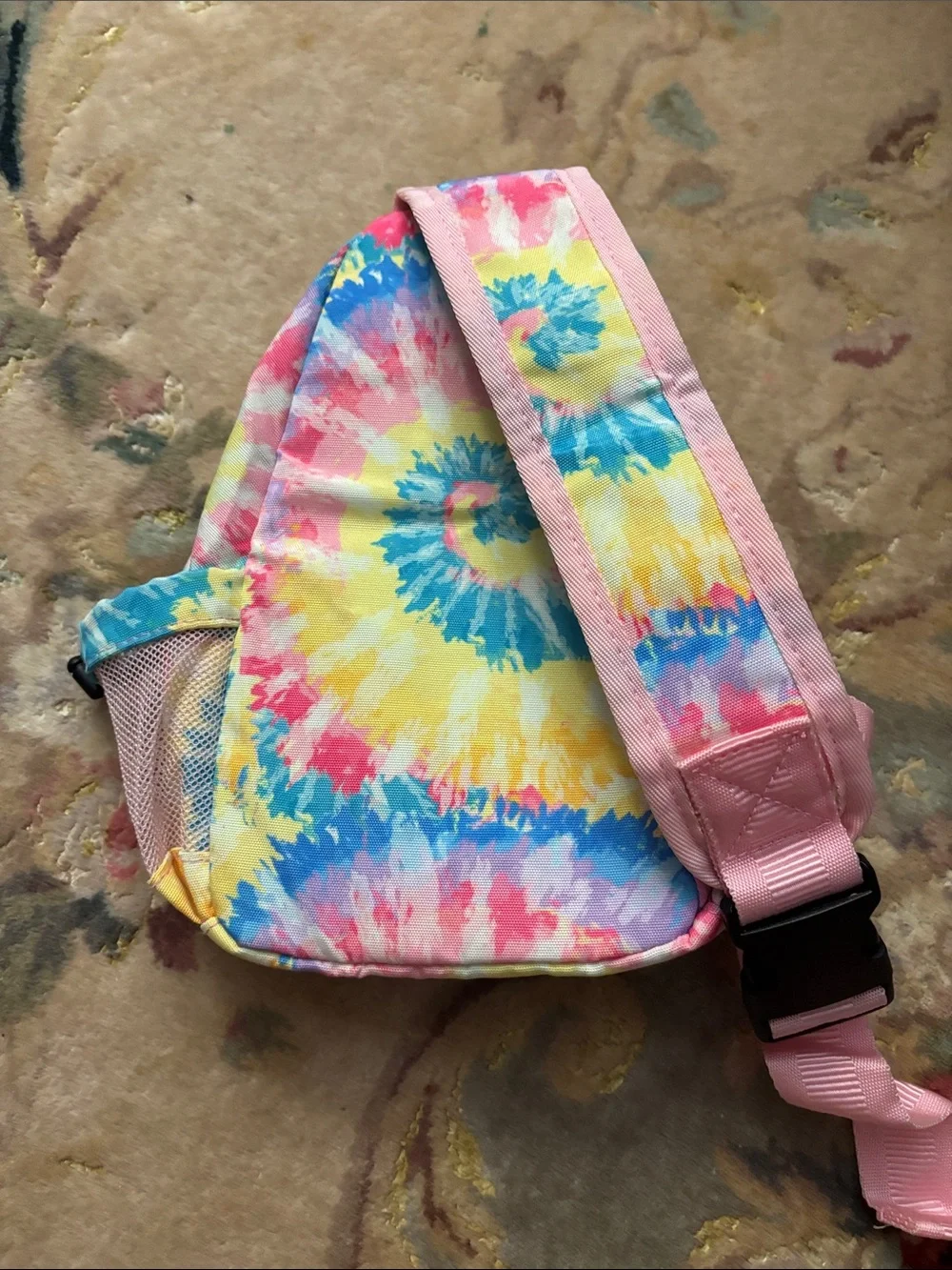Kids Tie Dye crossbody bag + cheeky plum sprinkle sunglasses